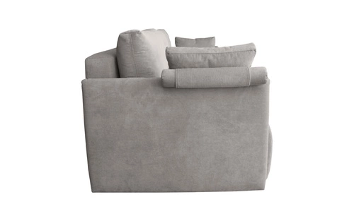 Sofa rozkładana z funkcją spania Mondel sztruksowa szara jasna 3 osobowa z pojemnikiem do salonu