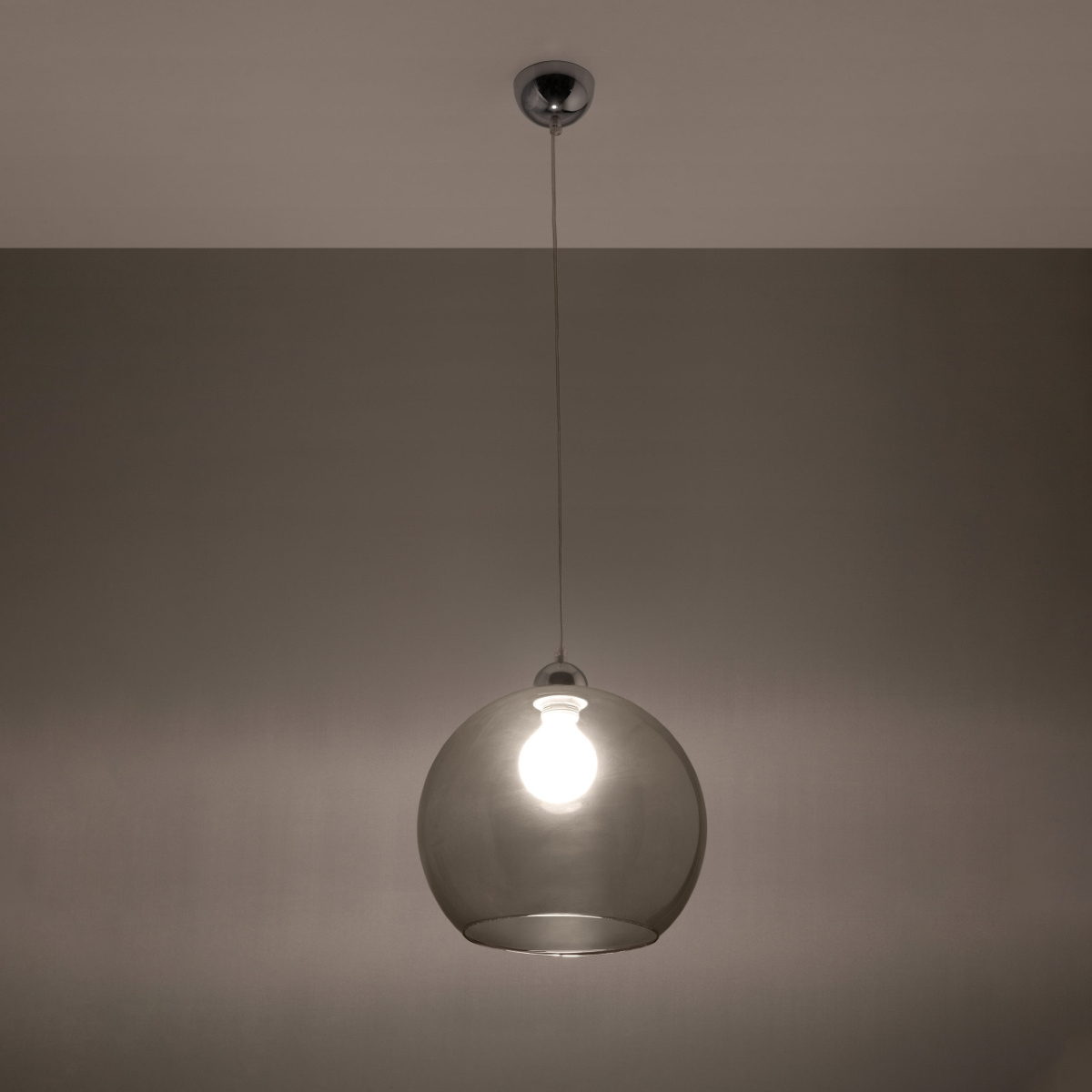 Lampa wisząca kula BALL grafitowa szklana nowoczesna do salonu kuchni jadalni