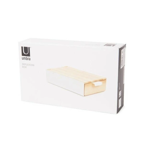 Umbra Reflexion drewniany organizer na biżuterię z lusterkiem biały do szuflady