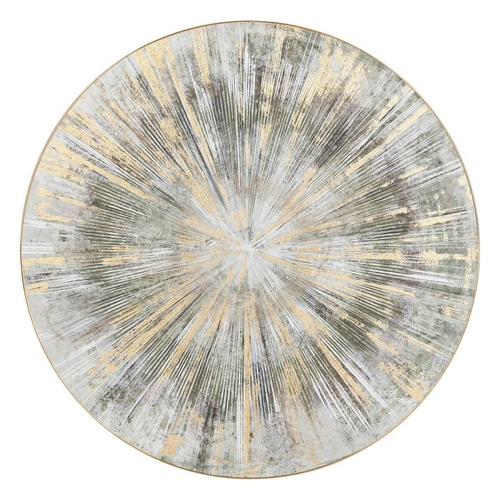 Dekoracja ścienna Izzie 80 cm szara z złotym wzorem, nowoczesna ozdoba na ścianę do salonu Atmosphera