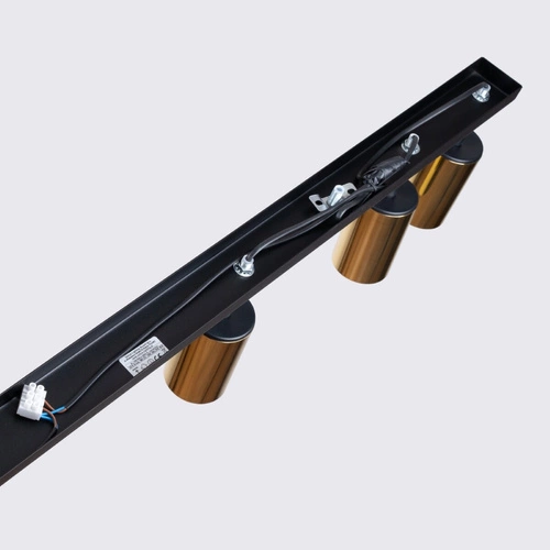 Plafon sufitowy LED WINX 6L czarny złoty nowoczesny do salonu i jadalni SOLLUX