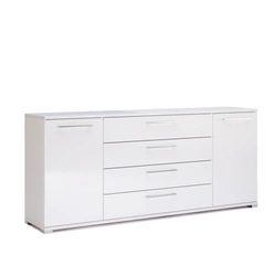 Komoda Flory 190 cm biała połysk nowoczesna z szufladami do salonu Intesi
