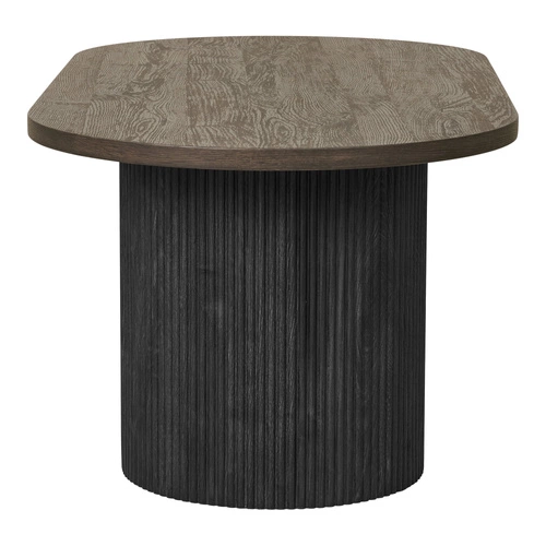 Stolik kawowy owalny drewniany Boavista Intesi skandynawski do salonu 120x60 cm brązowy