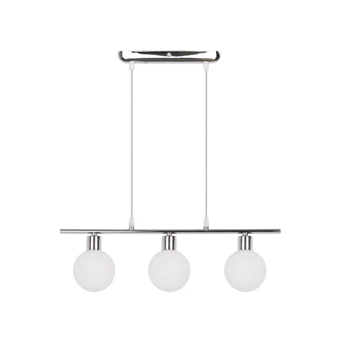 Lampa wisząca kula Oden nowoczesna biała szklana do salonu i sypialni 3-punktowa