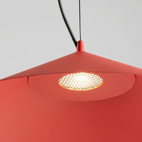 Lampa wisząca FINT czerwona LED do salonu regulowana 50 cm