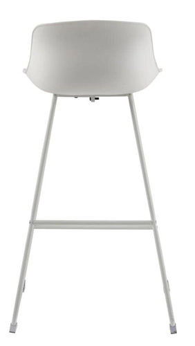 Hoker z oparciem Actona Tina biały nowoczesny do kuchni i wyspy, ekoskóra, metal 76 cm