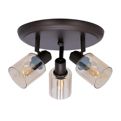 Lampa sufitowa Agra plafon brunatny 3x40W E14 klosz bursztynowy
