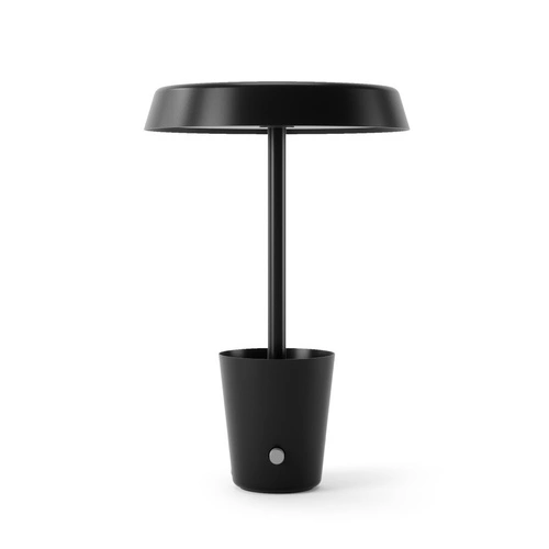Lampka nocna Cup Smart Umbra czarna nowoczesna LED RGB z bluetooth do sypialni i na biurko