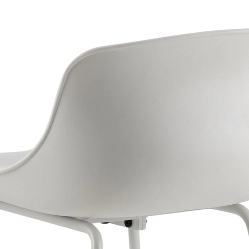 Hoker z oparciem Actona Tina biały nowoczesny do kuchni i wyspy, ekoskóra, metal 76 cm