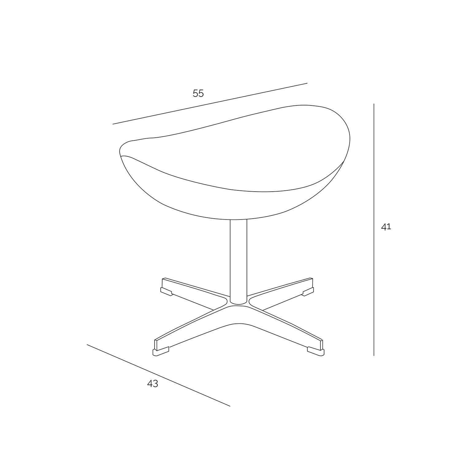 Fotel uszak Jajo z podnóżkiem szary kaszmir nowoczesny obrotowy do salonu i biura D2.DESIGN