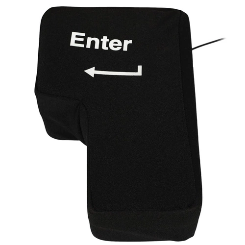Intesi duży przycisk antystresowy klawisz Enter USB do biura, miękki gadżet komputerowy czarny