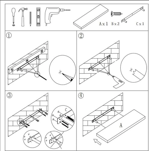 Półka ścienna czarna 60 cm samowisząca na książki nowoczesna 5five simply smart