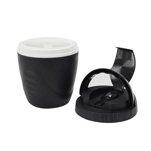 Lunchbox Travel Intesi okrągły czarny szczelny pojemnik na lunch z łyżką do pracy i szkoły