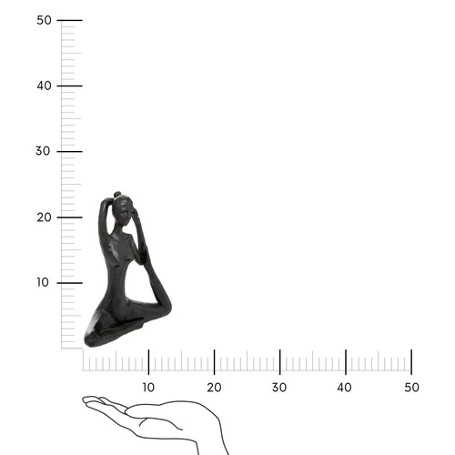 Figurka dekoracyjna Yoga Atmosphera czarna nowoczesna do salonu lub sypialni 22 cm