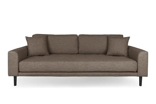 Sofa Lido 3 osobowa skandynawska tapicerowana brązowa z podłokietnikami do salonu Intesi