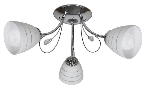 Lampa wisząca Simpli 3*40W E27  chrom   z kryształkiem+klosz z paskiem