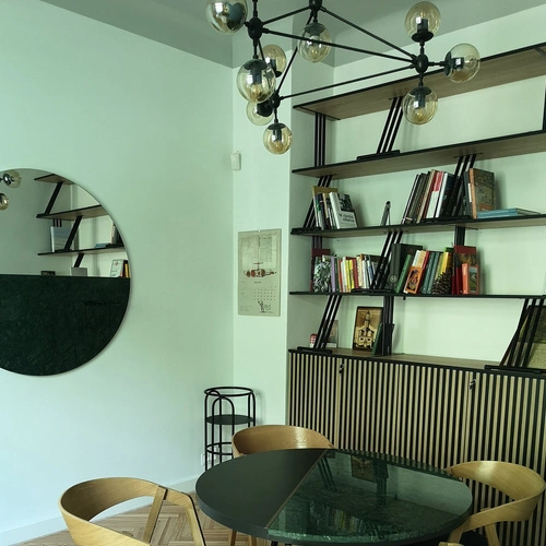 Lampa wisząca kula szklana ASTRIFERO-10 czarna 90 cm do salonu i nad stół