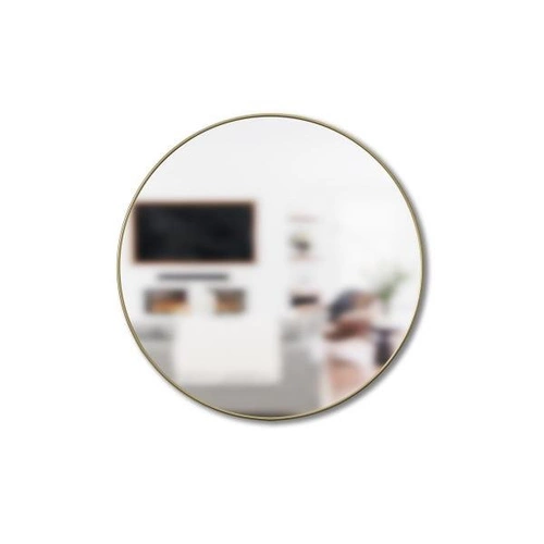 Lustro okrągłe wiszące Hubba 86 cm złote do przedpokoju i salonu nowoczesne Umbra