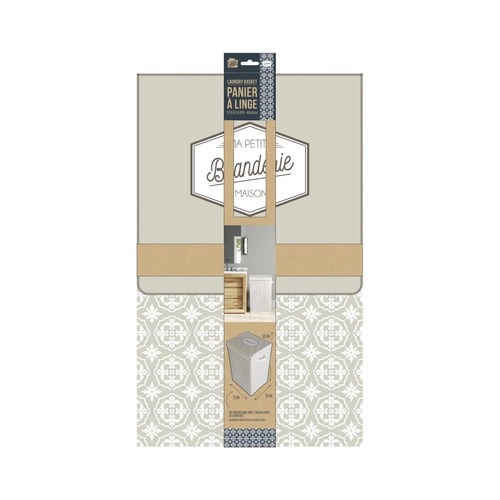 Intesi nowoczesny kosz na pranie do łazienki szary materiałowy z pokrywą i uchwytami 60x35x30 cm