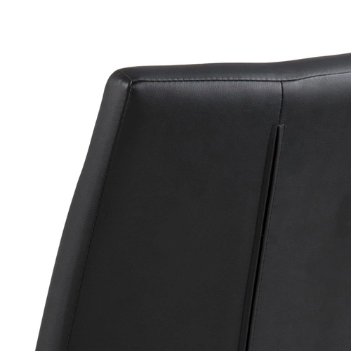 Krzesło do jadalni Asama Actona czarne tapicerowane ekoskóra nowoczesne na metalowych nogach