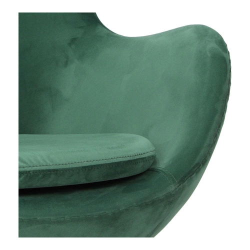 Fotel Jajo Velvet zielony welur obrotowy z funkcją kołyski do salonu na złotej nodze