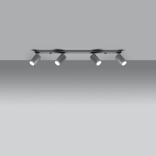 Plafon sufitowy RING 4L szary nowoczesny loftowy metalowy do salonu, kuchni i sypialni