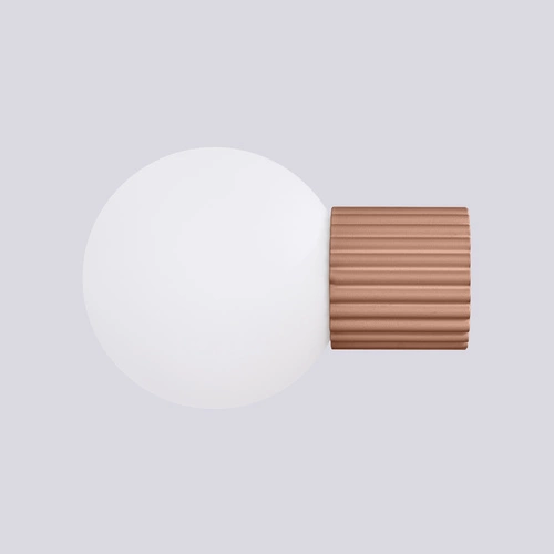 Nowoczesny kinkiet ścienny HALO mocca IP44 beżowy do sypialni i salonu aluminium szkło