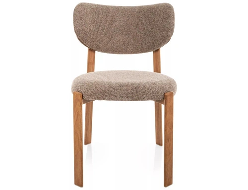 Krzesło Norin tapicerowane cappuccino dąb skandynawskie do jadalni