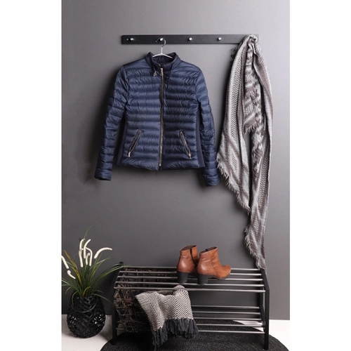 Czarna półka na buty Padova Intesi do przedpokoju metalowo-drewniana klasyczna 78 cm