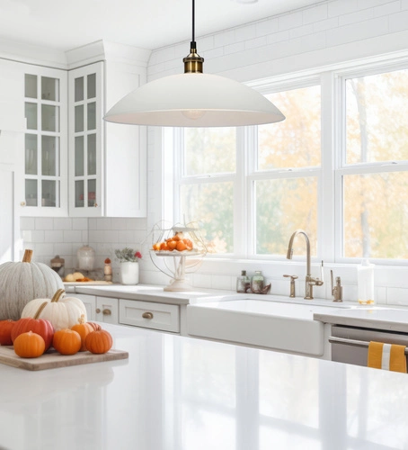 Nowoczesna lampa wisząca Dexter 3 miedziana szklana klosz biały do salonu lub jadalni