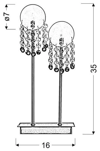 Lampa stołowa Luxor lampka 2*20W G4  nikiel mat