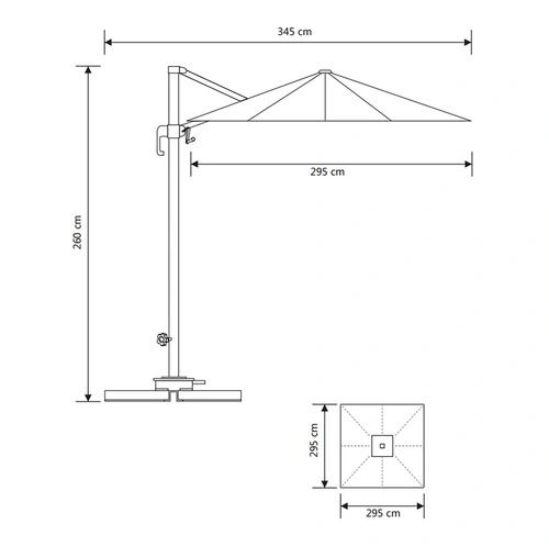 Parasol ogrodowy Baza piaskowy House Nordic aluminiowy składany 295 cm