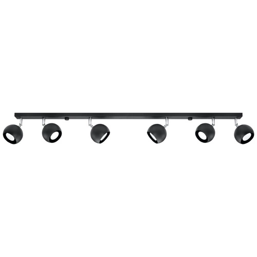 Plafon sufitowy czarny Oculare 6L nowoczesny metalowy do salonu kuchni i jadalni Sollux