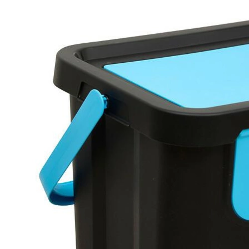 Zestaw 3 koszy na śmieci do segregacji 24L czarny składany kuchenny 5five simply smart