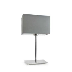 Lampka nocna do sypialni AMALFI nowoczesna z szarym abażurem i chromowaną podstawą LYSNE