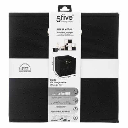 Pudełko materiałowe do regału 31x31 czarne z metalowym uchwytem 5five simply smart