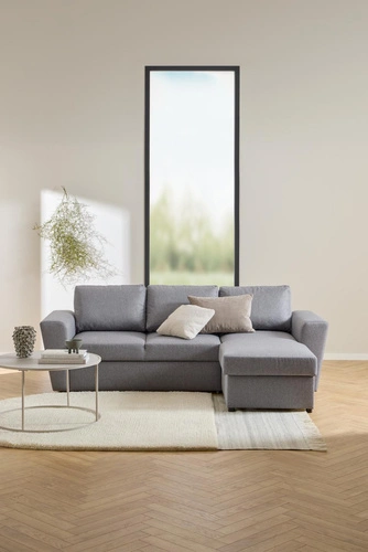 Seaford stolik kawowy okrągły szary nowoczesny metalowy 80 cm