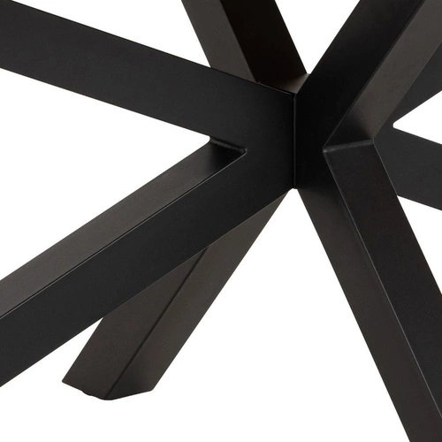 Stół do jadalni Heaven owalny 220 cm dziki dąb fornir industrialny na czarnych nogach