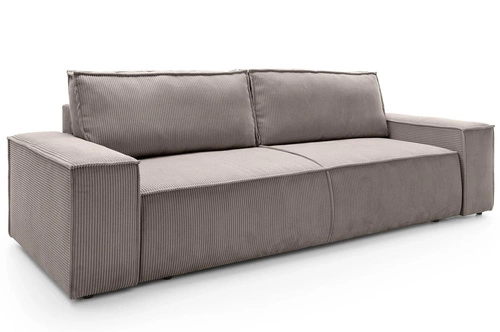 Sofa rozkładana Molde sztruksowa beżowa z funkcją spania i pojemnikiem do salonu
