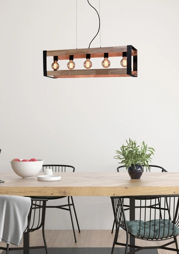 Lampa wisząca Varna czarny 5x40W E27  klosz czarny