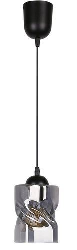 Lampa wisząca Felis czarna szklana regulowana do salonu kuchni lub nad stół