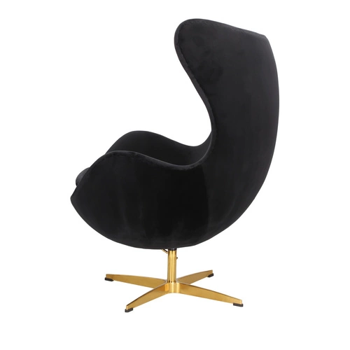 Fotel Jajo Velvet czarne/ złota podstawa  OUTLET