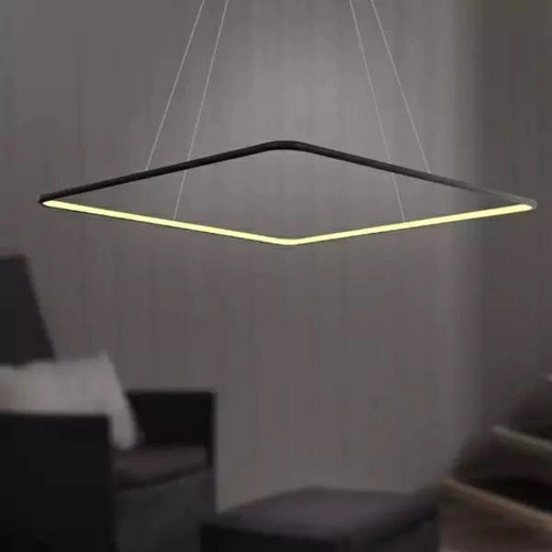 Lampa wisząca LED Ledowe Kwadraty No.1 czarna 80cm nowoczesna do salonu z regulacją