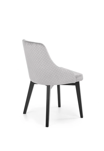 Krzesło tapicerowane welurowe Albe Intesi szare z podłokietnikami do jadalni i salonu