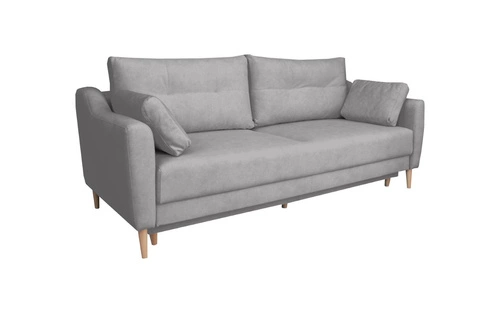 Sofa rozkładana Bouley 3 osobowa szara z funkcją spania i pojemnikiem do salonu