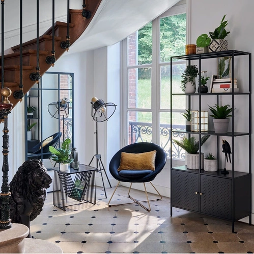 Fotel Evan velvet czarny