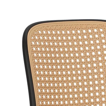 Krzesło do jadalni Antonio Intesi czarne z tworzywa sztaplowane w stylu thonetowskim