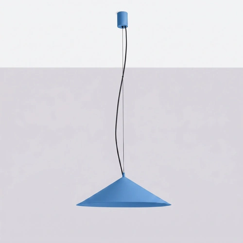 Lampa wisząca FINT LED błękitna regulowana do salonu 50 cm