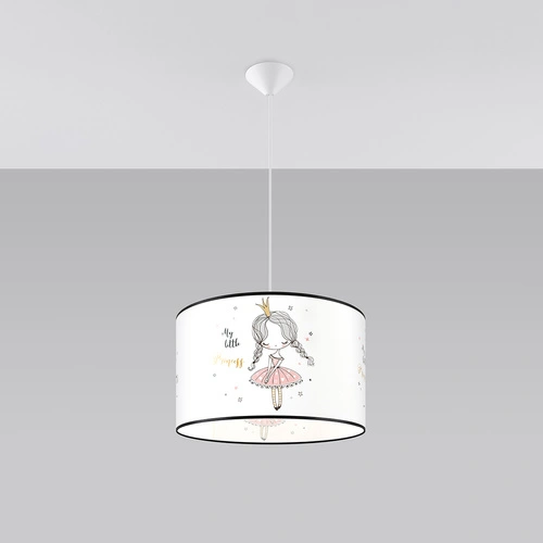 Lampa wisząca PRINCESS 40 nowoczesna do pokoju dziecka wielokolorowa z abażurem 40 cm