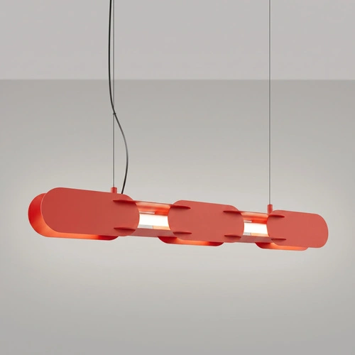 Lampa wisząca CHAIN LED czerwona 91 cm nowoczesna do salonu
